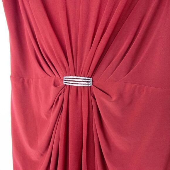 NWOT Lauren Ralph Lauren matte jersey jewel feature dress,‎ Ruby red, Size 10 - Picture 6 of 13
